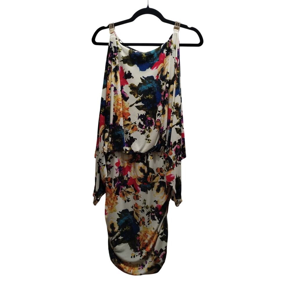Boston Proper Size Small Heartthrob Multicolor Floral Slit Sleeve Mini Dress